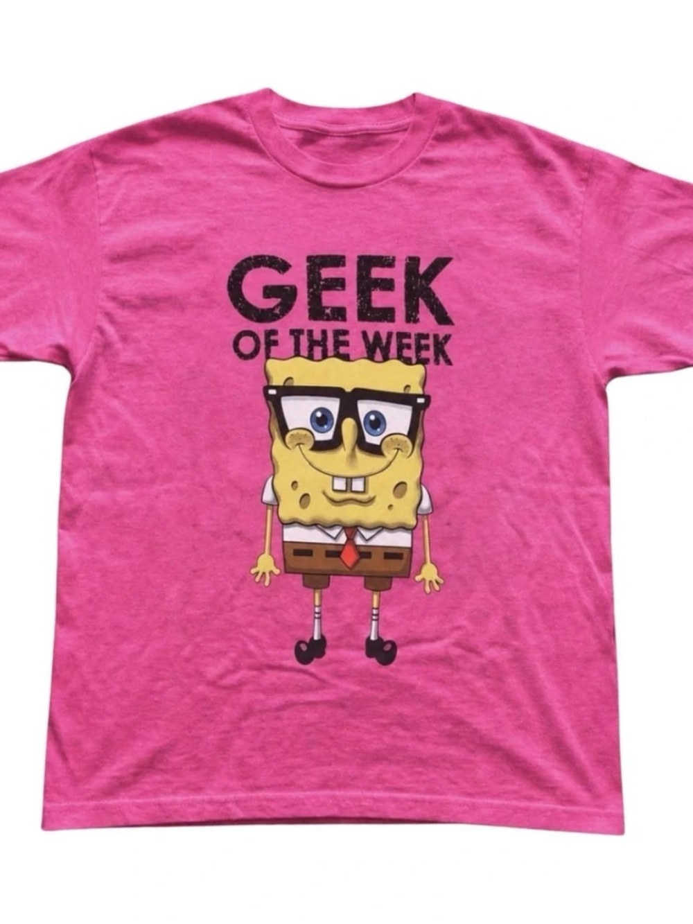 Pink 'Geek of the Week' Sponge Graphic Tee